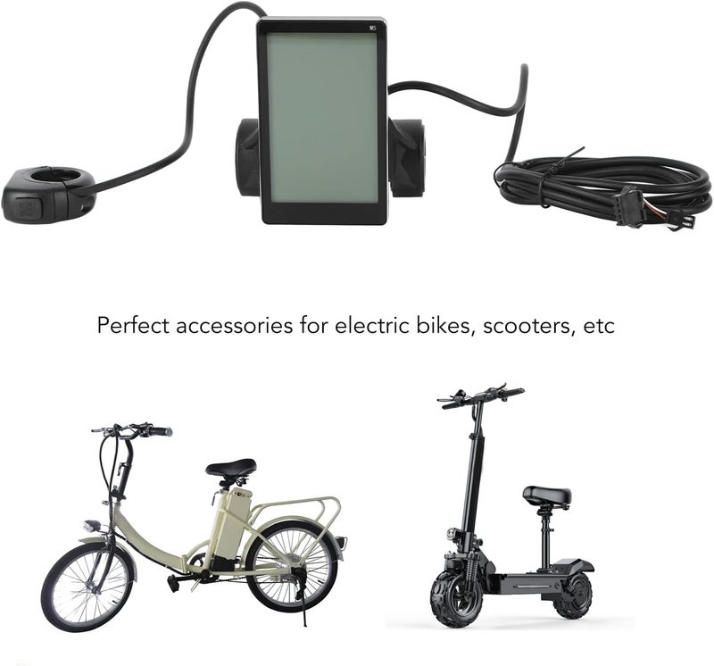 Fockety Electric M5 LCD Display, ABS, Switch Buttons, Lightweight Speedometer, Power Indicator, 31.8mm 22.2mm, Compact Portable, for E Bikes Scooters - Image 3